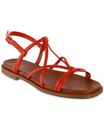 MIA Daphine Strappy Flat Sandals - Red