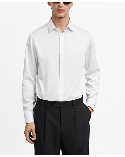 Mango 100% Cotton Slim-fit Dress Shirt - White