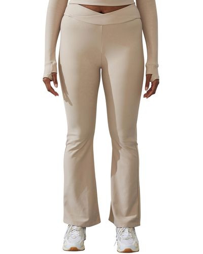 Cotton On Fleece Lined Full Length Flare Pant - Natural
