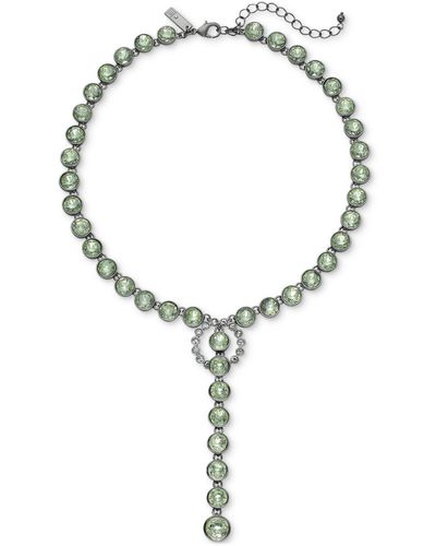 INC International Concepts Round Stone Y Necklace - Metallic