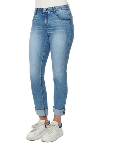 Democracy Mid-rise Ab Solution Girlfriend Jeans - Blue