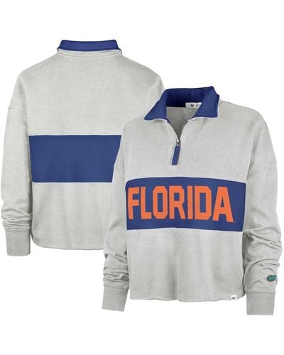 '47 Florida Gators Next Level Remi Cropped Quarter-zip Sweatshirt - Blue
