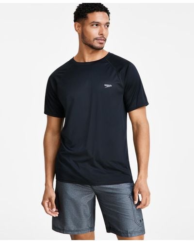 Speedo Uv Swim Shirt Short Sleeve Regular Fit Solid - Black