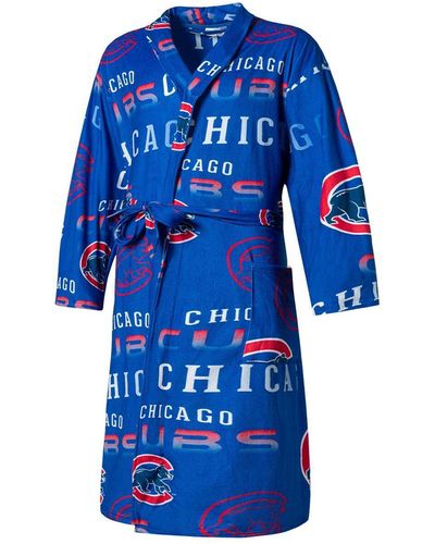 Concepts Sport Chicago Cubs Windfall Microfleece Allover Robe - Blue