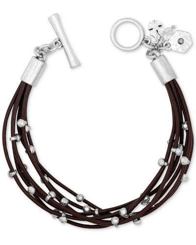 Lucky Brand Tone Leather Bracelet - Metallic