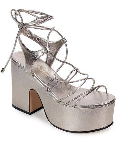 Paula Torres Shoes Greta Strappy Platform Sandals - Metallic
