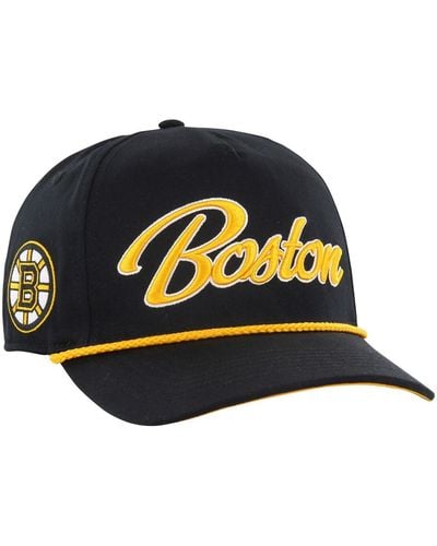 '47 47 Boston Bruins Overhand Logo Side Patch Hitch Adjustable Hat - Blue