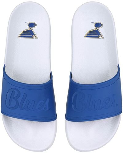 FOCO St. Louis Blues Script Wordmark Slide Sandals
