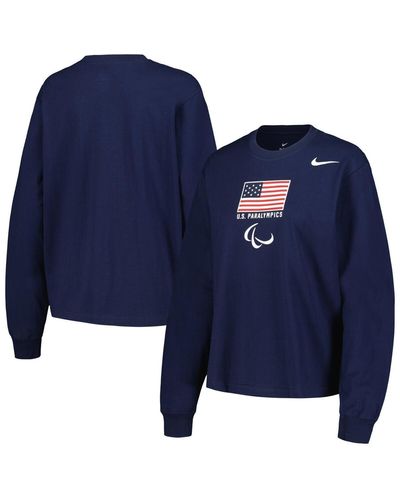 Nike U.s. Paralympics Long Sleeve Boxy T-shirt - Blue