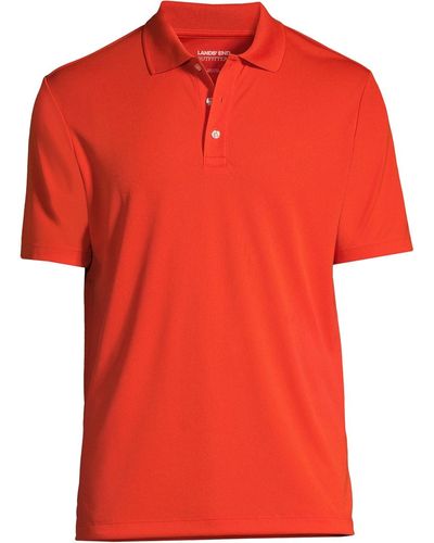Lands' End Big & Tall School Uniform Short Sleeve Solid Active Polo - Red