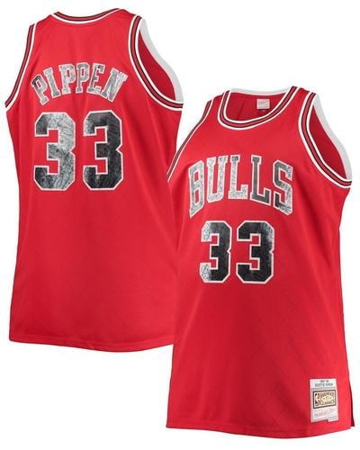 Mitchell & Ness Scottie Pippen Chicago Bulls Big And Tall 1997-98 Nba 75th Anniversary Diamond Swingman Jersey - Red
