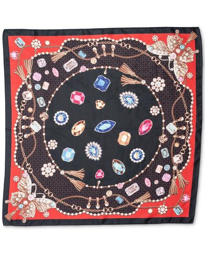 INC International Concepts Printed Jewel Scatter Square Scarf - Red