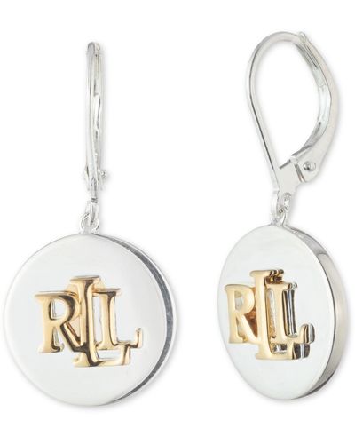 Ralph Lauren Lauren Logo Disc Drop Earrings - Metallic