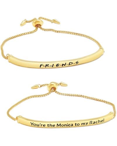 Friends Tv Show Themed Gold Plated Bar Bracelets - Metallic