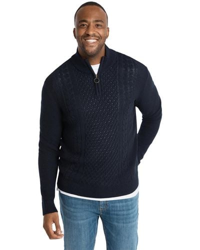 Johnny Bigg Gibson Cable Half Zip Sweater Big & Tall - Blue