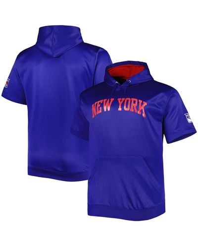 Profile New York Rangers Big And Tall Logo Short Sleeve Hoodie - Blue
