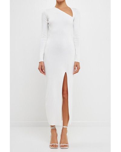 Endless Rose Cut Out Long Sleeve Maxi Dress - White