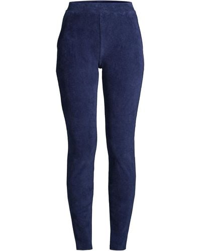 Lands' End Petite Sport Knit High Rise Corduroy leggings - Blue