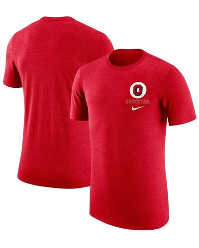 Nike Heather Gray Ohio State Buckeyes Retro Tri-blend T-shirt - Red