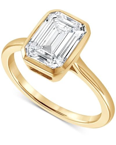 Badgley Mischka Certified Lab Grown Diamond Emerald-cut Bezel Solitaire Engagement Ring (3 Ct. T.w. - Metallic