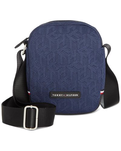 Tommy Hilfiger Cube-knit Logo Reporter Bag - Blue