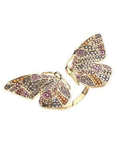 Noir Jewelry Multi-colored Cubic Zirconia Butterfly Wing Ring - Metallic