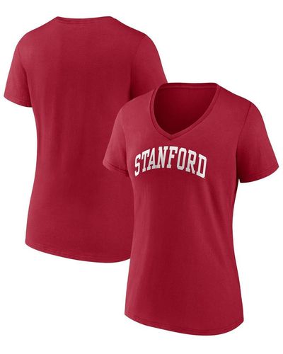Fanatics Stanford Basic Arch V-neck T-shirt - Red
