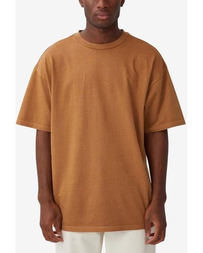 Cotton On Heavy Weight Short Sleeve T-shirt - Brown