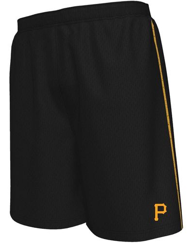 Majestic Pittsburgh Pirates Big And Tall Mesh Shorts - Black