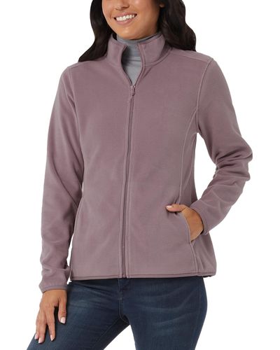 32 Degrees Fleece Zippered Mock-neck Sweatshirt - Purple