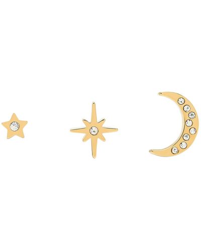 Olivia Burton Celestial North Star Moon 18k Gold-plated Studs Earring Set - Metallic