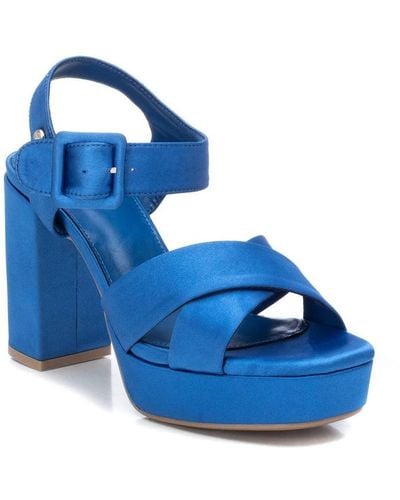 Xti Heeled Platform Sandals By - Blue