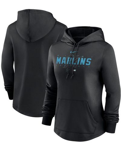 Nike Miami Marlins Authentic Collection Pregame Performance Pullover Hoodie - Blue