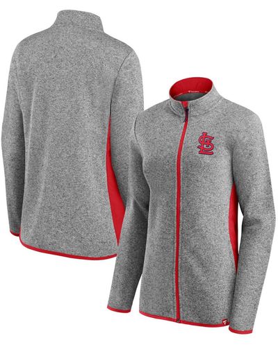 Fanatics St. Louis Cardinals Primary Logo Fleece Full-zip Jacket - Gray