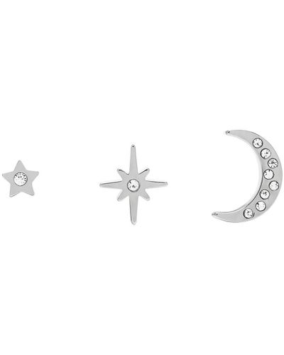 Olivia Burton Celestial North Star Moon Studs Earring Set - White