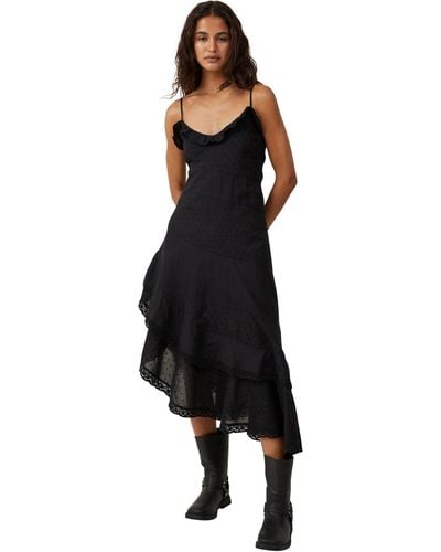 Cotton On Milly Spliced Asymmetrical Midi Dress - Black