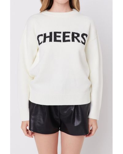 English Factory Cheers Holiday Sweater - White