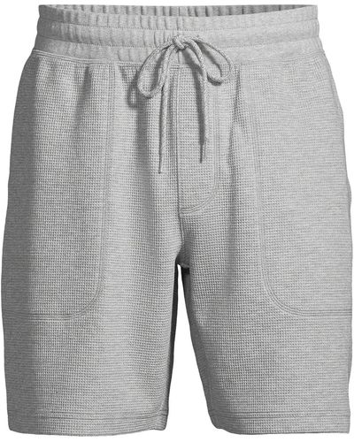 Lands' End Waffle Pajama Shorts - Gray