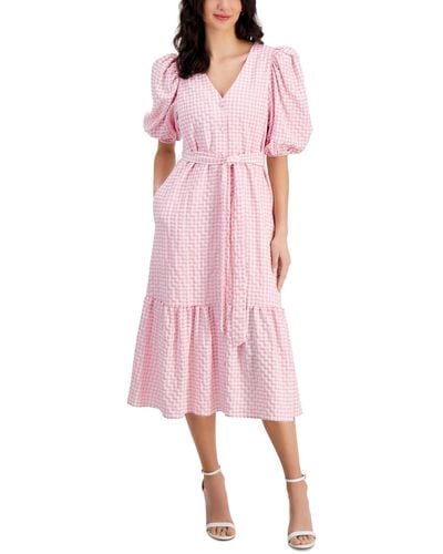Women's Gingham Dresses in Yellow, Green, Blue & Pink