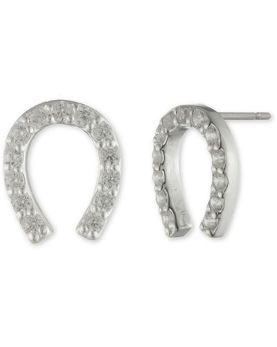 Ralph Lauren Lauren Cubic Zirconia Horseshoe Stud Earrings - Metallic