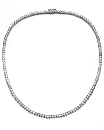 Rachel Glauber Flawless Tennis Necklace - Metallic