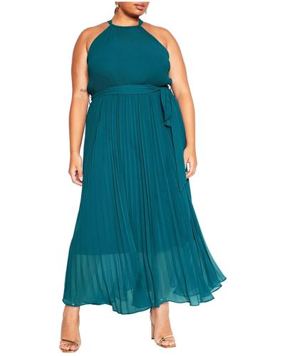 City Chic Plus Size Rebecca Maxi Dress - Blue