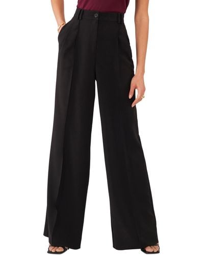 1.STATE Tailored High Rise Wide-leg Pants - Black