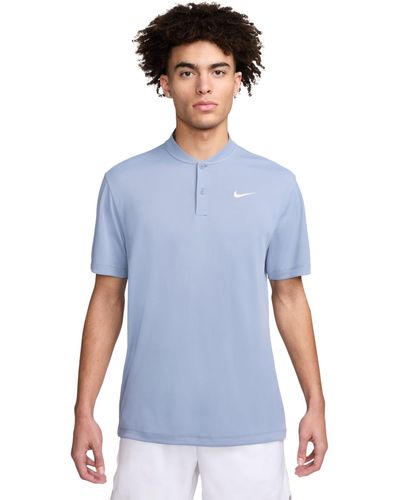 Nike Court Dri-fit Short Sleeve Tennis Blade Polo Shirt - Blue