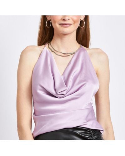 emory park Lila Cowl Neck Top - Pink
