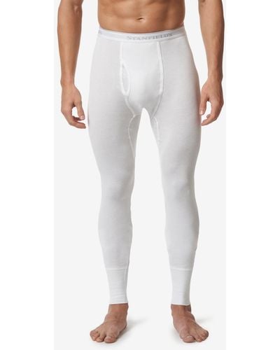 Stanfield's Premium Cotton Rib Thermal Long Underwear - White