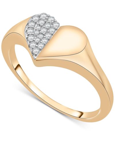 Wrapped in Love Diamond Half Heart Cluster Ring (1/10 Ct. T.w. - Metallic