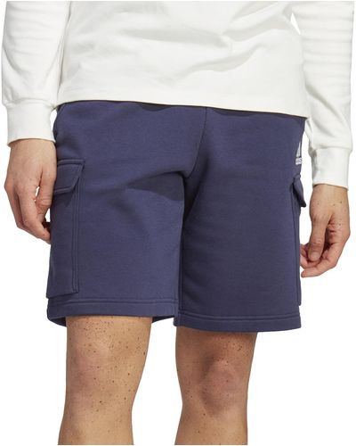 adidas Essentials Fleece Cargo Shorts - Blue
