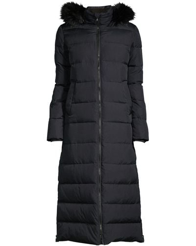 Lands' End Plus Size Down Maxi Winter Coat - Black