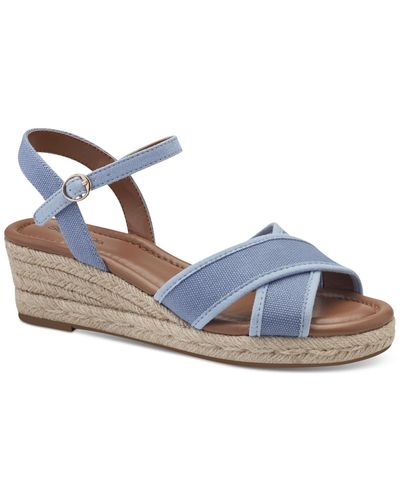 Style & Co. Leahh Strappy Espadrille Wedge Sandals - Blue